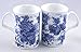 Fine Bone China Mugs - Set of Two - Blue Rose Chintz - Roy Kirkham, England