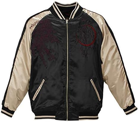 Amazon 絡繰魂 北斗の拳 ラオウ 黒王 スカジャン ブラック ゴールド 1173 9110 1 3l 4l 5l 6l 大きいサイズ メンズ 5l コート ジャケット 通販