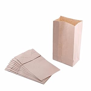 Image of Extra Small Brown Paper Bags 3 x 2 x 6" party favors, Paper Lunch Bags, Grocery Bag, wedding favor bags, kraft bags, paper bags 100 per pack (Brown)