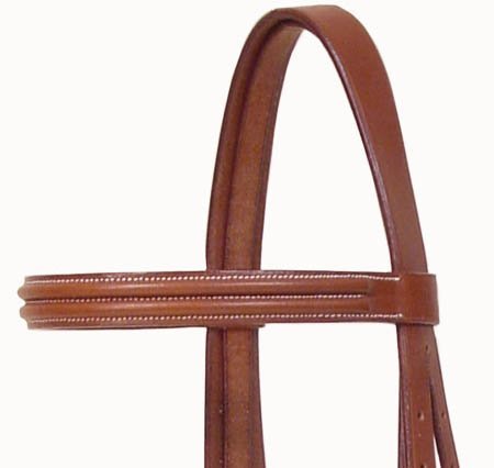 Paris Tack Triple Stitched Heavy Duty Horse Bridle with Laced Reins for Warmblood or Oversize Horse