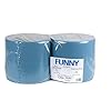 Funny Poetspapierrollen, 3-laags, gerecycled blauw, 26 cm, 500 vellen, per stuk verpakt (1 x 2 stuks)