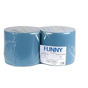 Funny Poetspapierrollen, 3-laags, gerecycled blauw, 26 cm, 500 vellen, per stuk verpakt (1 x 2 stuks)