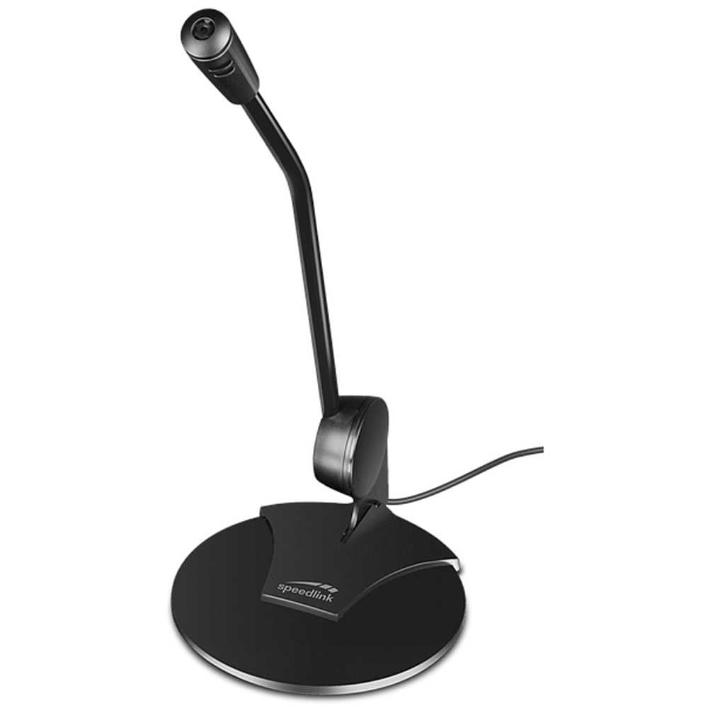 Speedlink Pure Desktop Voice Microphone SL-8702-BK, High Recording Quality, Large Circular Base, Flexible Microphone Neck, Easy Installation, 1.7 Metres Cable, Black โ image 1