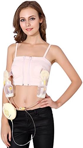 GreatMe Women Hands-free Breastpump Bra Pumping Bra, (XL, Soft Pink)