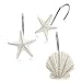 DS BATH Madamoiselle Shower Curtain Hooks,Seashell Bathroom Curtain Hooks,Decorative Starfish Hooks for Shower Curtains,Set of 12