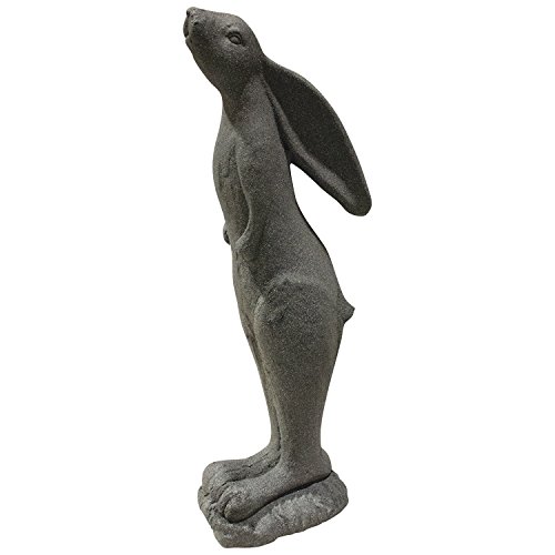 Emsco Group Skurriles Hasenstatue - Natürliche Granitoptik - Aus Harz - Leicht - 73,7 cm Höhe