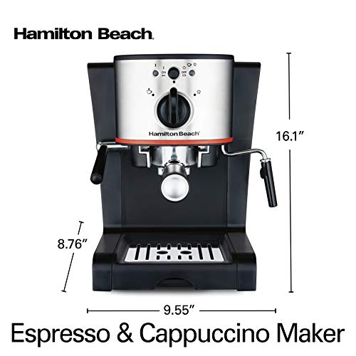 Hamilton Beach Espresso Machine, Latte and Cappuccino Maker with Milk