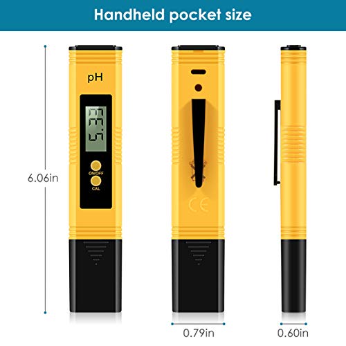 VEROSKY Digital PH Meter, PH Meter 0.01 PH High Accuracy Water Quality Tester with 0-14 PH Measurement Range for Household Drinking, Pool and Aquarium Water PH Tester Design with ATC