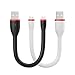 [2-Pack] EasyAcc Micro USB to USB Cable for Android Smartphones -0.5ft (Black+White)