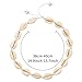 MUYOU Cowrie Shell Choker Necklace for Women Boho Shell Pendant Necklace Corded Seashell Necklace Cowry Collar Necklace Shell Beach Jewelry for Womens (White and Black)