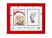 Tiny Ideas Baby's First Christmas Holiday Keepsake Photo Frame with Ink Pad for Handprint or Footprint, Red