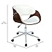 Porthos Home Monroe Mid-Century Modern Office Chair with Water and Stain Resistant Faux Leather Upholstery, Height Adjustable, 360-degree Swivel, Sturdy Chrome Base with Wheels