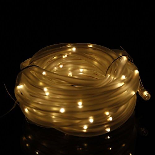 Solar LED Rope Lights, Ksleder® 12m 39ft LED Waterproof Fairy String Outdoor Decoration Lighting, for Garden Home Walkway Deck Step Holiday Christmas Wedding Party Effect Light (100 LED, Warm white)
