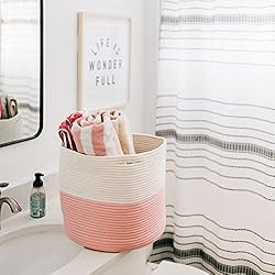 OrganiHaus Pink Basket for Laundry 16x14 | Toy