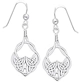 Jewelry Trends Sterling Silver Celtic Teardrop Knot Work Dangle Earrings Irish Jewelry