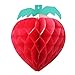 SUNBEAUTY Strawberry Balls Honeycomb 5Pcs Tissue Paper Strawberry Birthday Party Decoration Honey Combs Decor for Wedding Birthday Baby Shower Home