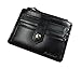 Vlike Mini Slim Credit Card Case Wallet with ID Window and Zipper Thin Holder Purse for Minimalist (Black)