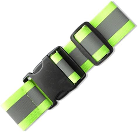 Reflective Elastic Belt or Sash, Military Heritage Style, Running Walking Motorcycling Friendly, Adjustable (Lime Green)