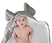 Elephant Grey Baby Hooded Plush Towel Cotton Baby Shower for Toddle Infant Girls and Boys by Babyplix