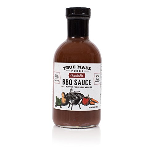 True Made Foods Vegetable BBQ Sauce, Paleo Friendly, Non-GMO, 50% Less Sugar, 18 oz Glass Bottle
