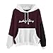 YANG-YI Womens Letters Long Sleeve Hoodie Sweatshirt Hooded Pullover Tops Casual Thin Blouse