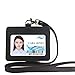 Lucstar ID Badge Holder Horizontal Credit Card with Lanyard Retractable Clip for Women,Men Work Access Credit Oil Membership Card,Kids School Card,Small Wallet Bag(Black)