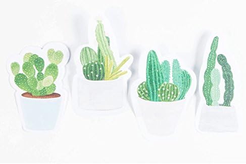 Lingdun Creative Sticky Notes, Cactus shape Stickies Easily Seen Self-Stick Notes, (4 pack, 30 Sheets per Pack)