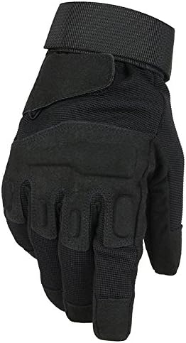 Pro Army Green Military Tactical Outdoor Adventure leather Gloves Adult Top Specialized Mountain Bikes Rock Climbing Hunting BMX Dirt Bike Shooting Weightlifting Full Finger Tactical Glove (Black, L)