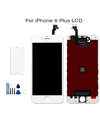 Repuesto de pantalla para iPhone 6 Plus, color blanco, para iPhone 6 Plus, pantalla LCD táctil de 5,5 pulgadas, digitalizador de pantalla táctil, juego completo de herramientas de reparación