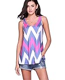 Ladies Sleeveless Tunic Racerback Summer Tank Top Purple,S