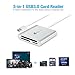 EC Technology SD Card Reader Aluminum Superspeed USB 3.0 Multi-In-1 Card Reader for SD Card/CF Card/Micro SD Card and More for MacBook Pro Air, iMac, Ma Mini, Microsoft Surface Pro, Lenovo Yoga