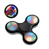 Fidget Spinner, Tezewa Ultra Led Flickering Fast Bearings Finger Toy Great Gift For Release Pressure (Black-Led)