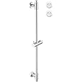 KES Shower Slide Bar 30-Inch with Adjustable Shower Head Holder, SUS 304 Stainless Steel Drill-free Mounted Shower Bar Brushed Finish, F209S78DF-BS