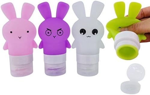 SET of 4 Travel Bottles | Child Friendly | 100% LEAK PROOF | TSA Approved | BPA-Free Silicone Containers - Liquids, Shampoo, and Toiletries | By WinkooTravel (4 PACK, 2.5 oz each) + FREE TRAVEL POUCH