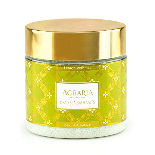 AGRARIA Luxury Dead Sea Mineral Bath Salts, 1 Pound (Lemon Verbena)