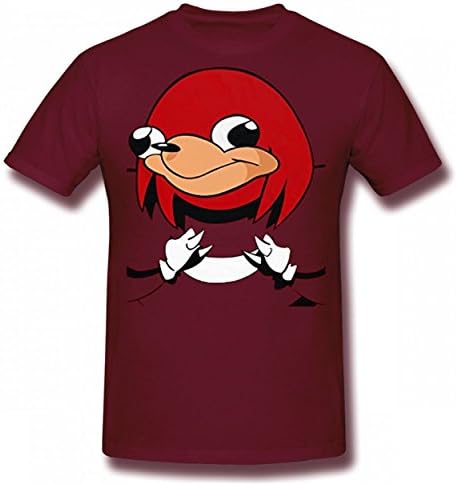 ZFADDS Ugandan Knuckles, Knuckles up Fun Tshirt Popular Print T-Shirts Valentine Day Man Tee Burgundy