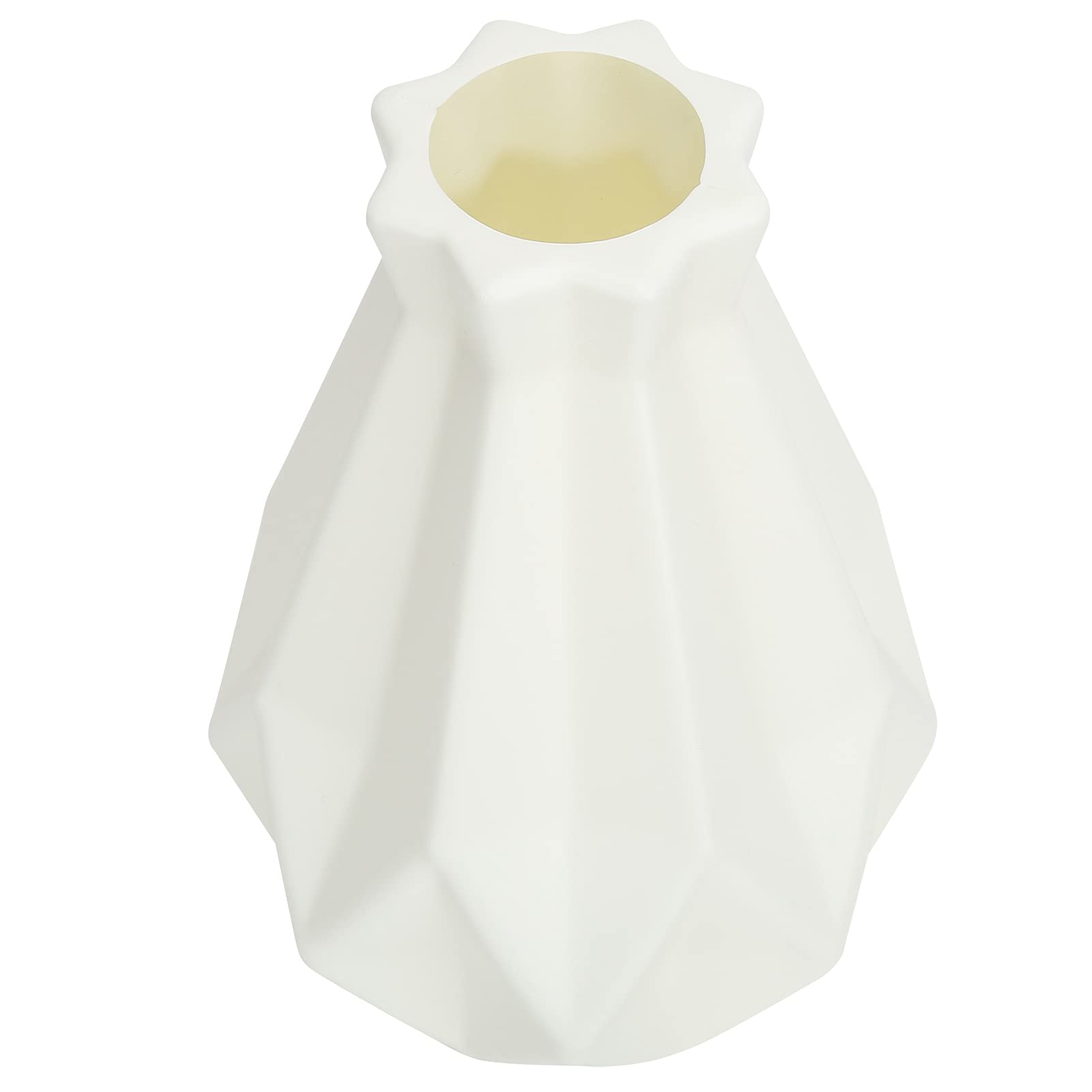 Vases for Flower,8 Inch Plastic Decorative Flower Vase White Geometric for Flowers Bouquet Hydroponic Arrangement Wedding Parties, Home Office Wedding Decoration