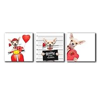 signwin-3 Piece Canvas Wall Art-Funny Animals-Canvas Prints Home Artwork Decoration for Living Room,Bedroom - 12