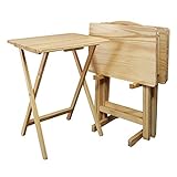 Casual Home 5pcs Tray Table Set, Natural