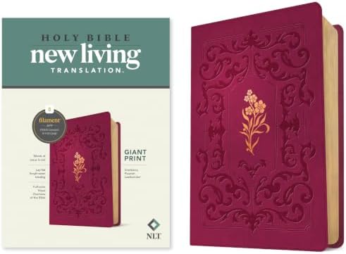 NLT Giant Print Bible, Filament Enabled (LeatherLike, Cranberry
