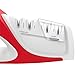 Vremi 4 Stage Manual Knife Sharpener - Kitchen Knife Sharpener 2 Slots Each With Steel and Ceramic Rod - Handheld Sharpening for Stainless Steel Blade Chef Paring Fillet Steak and Japanese Knife - Red