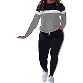 HTD Womens 2 Piece Outfits Casual Sweatsuits Long Sleeve Tracksuit Matching Sets