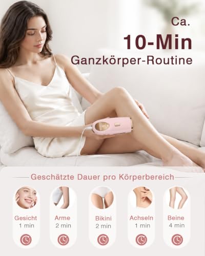 TIIMAGIC IPL Geräte Haarentfernung – 5℃ Eiskühlkontakt Schmerzfreie Haarentfernungsgerät zu Hause und Langanhaltende Ergebnisse, 86% Haarreduktion in 3 Wochen für Körper Gesicht Bikini Achseln Beine