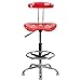 Flash Furniture Bradley Vibrant Cherry Tomato and Chrome Drafting Stool with Tractor Seat