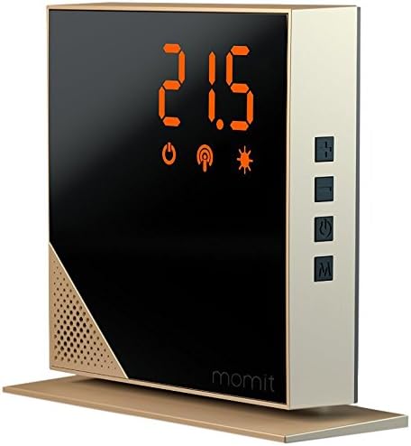 momit Home Thermostat - Pod – Luxury Gold - A smart thermostat with wireless options for heating (additional unit) that can be controlled with a smartphone