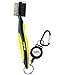 Voplop Golf Brush and Club Groove Cleaner - Easily Attaches to Golf Bag - Deep Clean Iron Grooves - Cleaning Club Face - Bag Clip & Retractable Extension Cord (Yellow)