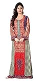 Women's Trendy Red Multi Maxi Dress Kaftan Long Sleeve XL (44)