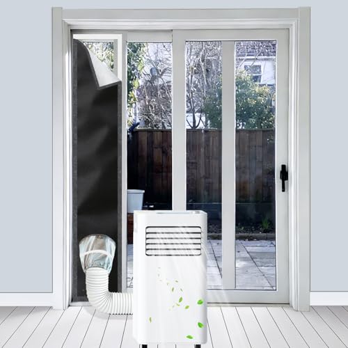 Aozzy 250CM Window Door Seal for Mobile Air Conditioner Silver Oxford, 100% Blackout, Anti-UV Waterproof for Efficient Cooling, Adjustable Size for Sliding Glass Door/Window.