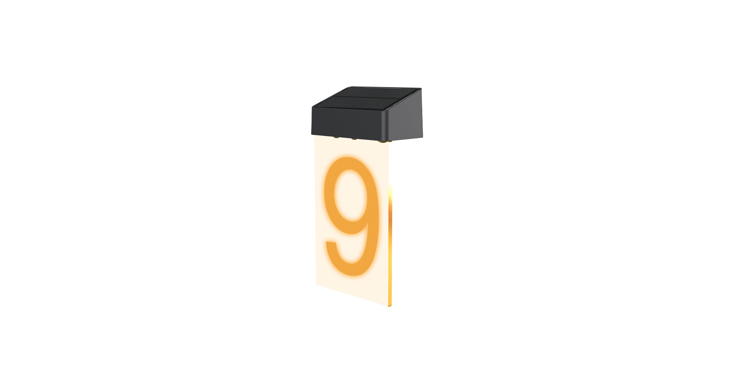 OPASOLAR Solar House Number Doorplate Light, Address Numbers Letters, Address Plaques Outdoor House Indicating Lights, Wall Mount LED Plaque Light for Home, Condo, Building, Apartment(9)