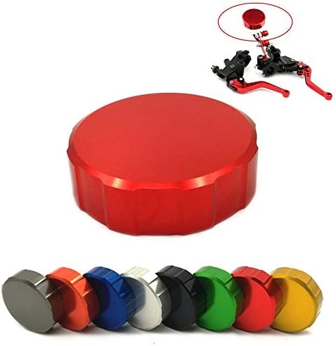 Alpha 本物 Rider 全7色 50mm フロントブレーキフルードリザーバカバー マスターシリンダーオイルタンクキャップ ガード カワサキ Kawasaki Ninja 300r Zx636r Z750r に適用 Zx10r Zx6r Zx6rr Zx9r 250r レッド Z1000